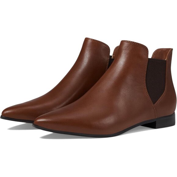 Cole Haan Shoes Hara Dark Cuoio Leather Ankle Boots